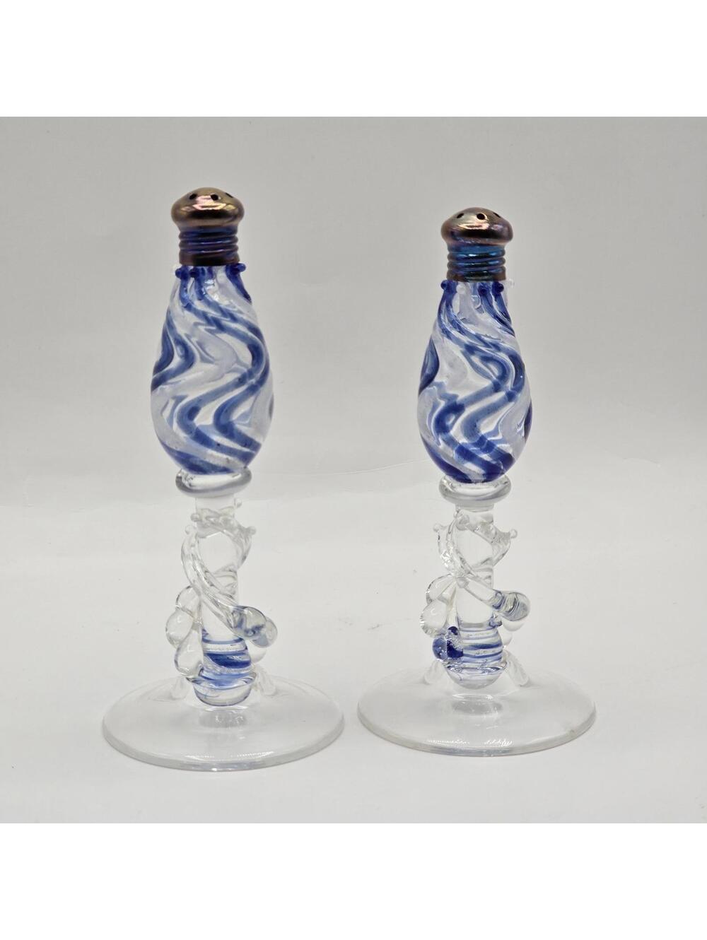 Vintage Gazelle Art Glass Hand-Blown Salt and Pepper Shakers